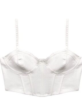Zara Denim corset top in white